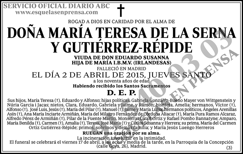 María Teresa de la Serna y Gutiérrez-Répide